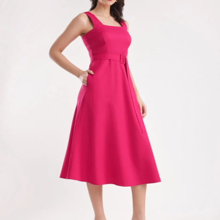 Fit And Flare Dress – Fuchsia