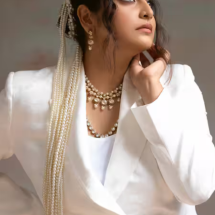 Rose Crystal & Pearl Hair Bun Accessory Set of 3