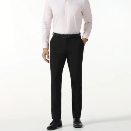 Black Solid Trouser - Black