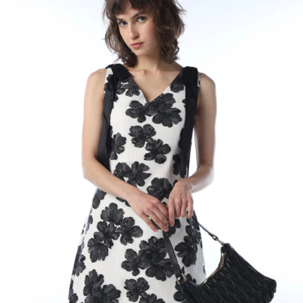 Floral Textured Short Dress