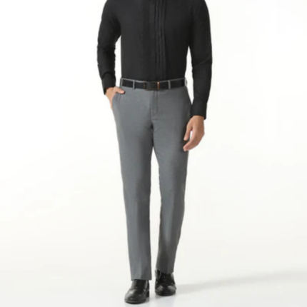 Grey Textured Trouser - Barrel