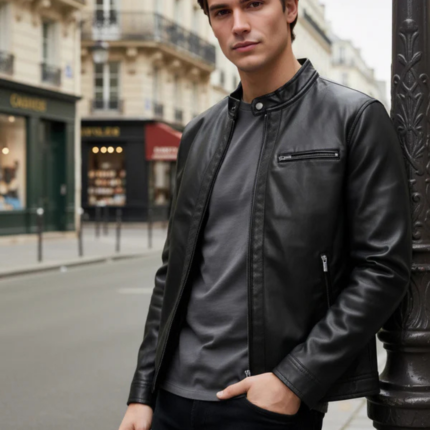 Men Black Solid Regular Fit Polyester Jackets