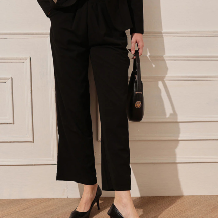 Wide Leg Trouser - Black