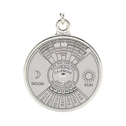 RAVARIYA GRAPHICS Calendar Compass Metal Keychain for Car Bike Men Women Keyring (Silver)