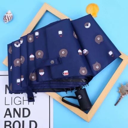 Infispace Navy 3 Fold Umbrella