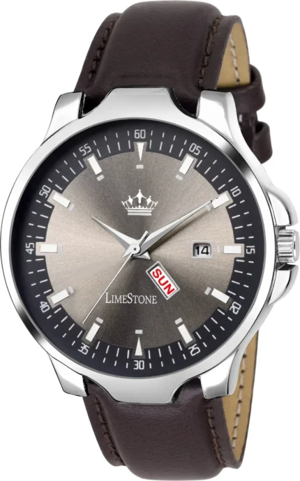 LimeStone Brown PU Analog Men's Watch