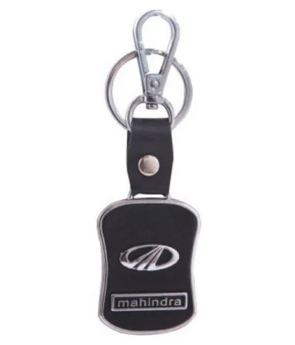 Mahindra Leather Metal Hook Locking Key Chain