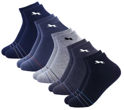 PLIMA Pack of 5 Men's Cotton Ankle Length Socks ( Multicolour )