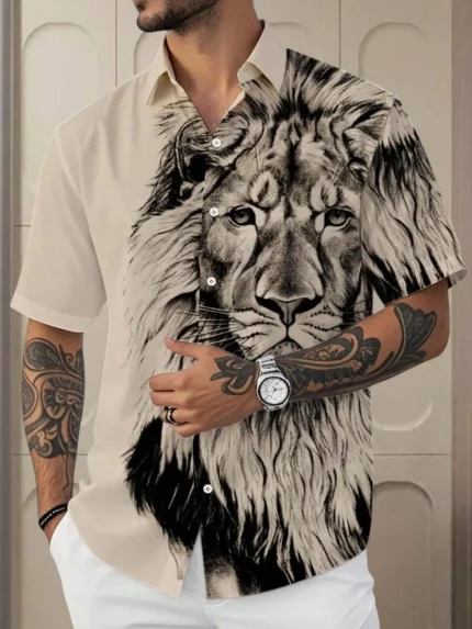 seventeenstitch Lycra Regular Fit Printed Half Sleeves Men's Casual Shirt - Grey ( Pack of 1 )